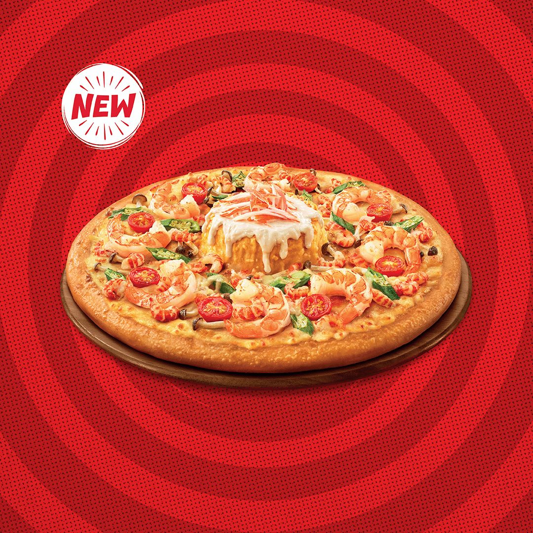 Jumbo Shrimp Volcano Pizza with Crab Stick & Lava